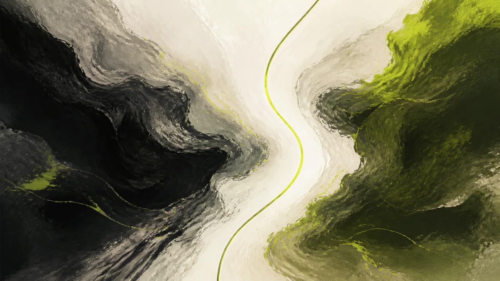 Abstract intersecting forms separating before a bright boundary